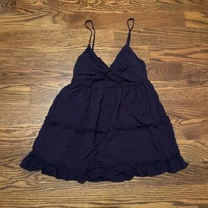 Navy Babydoll Style Tank Top with Adjustable Straps